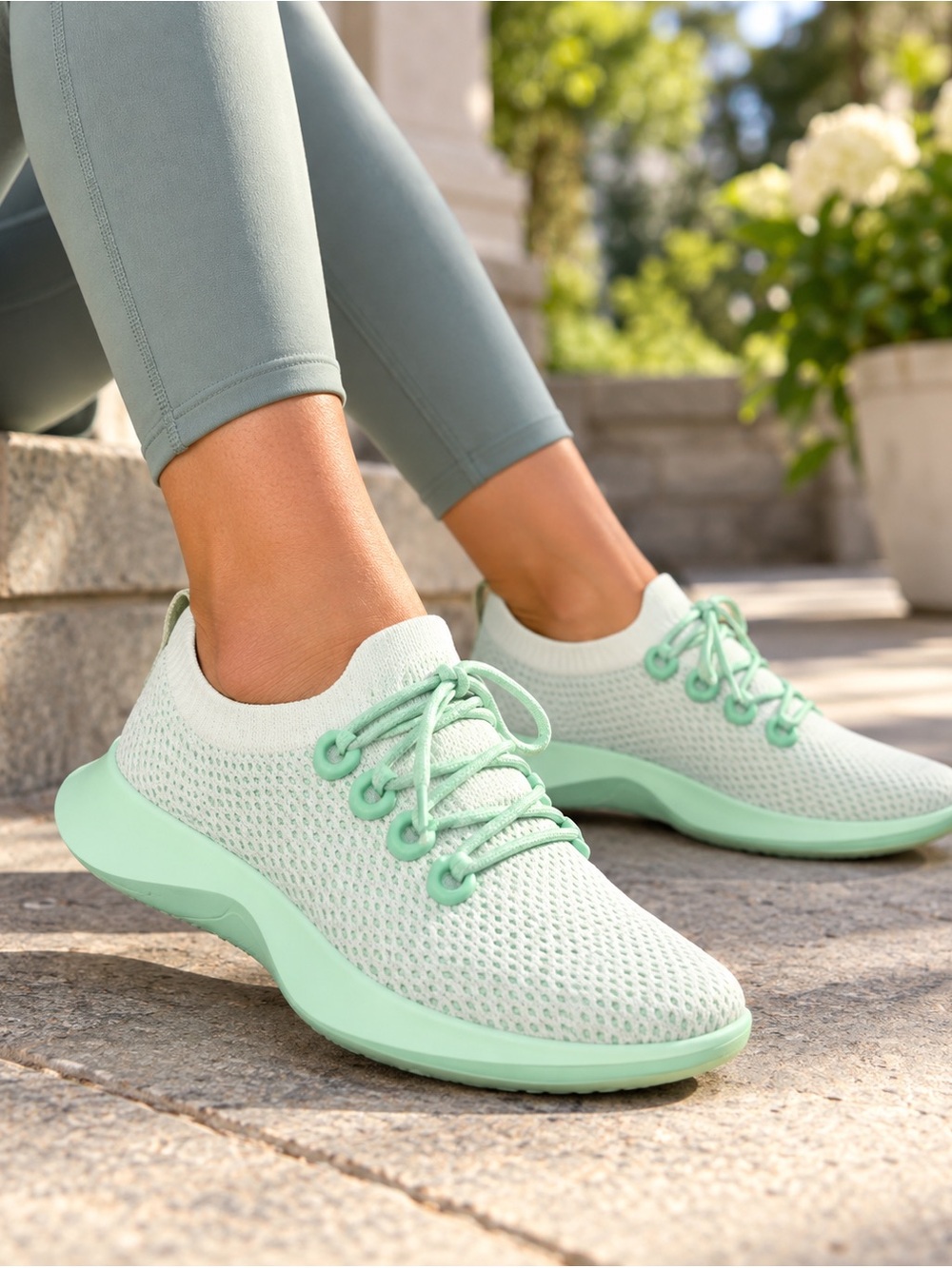 Allbirds Tree Dasher Women's Running Shoes Sneakers Light Green Mint Size 8